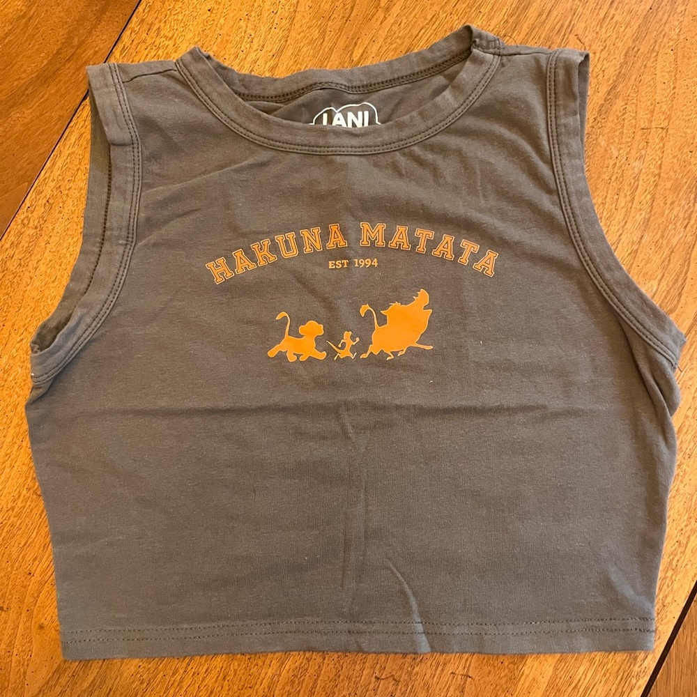 Hakuna Matata Tank Top - green with Orange Graphic